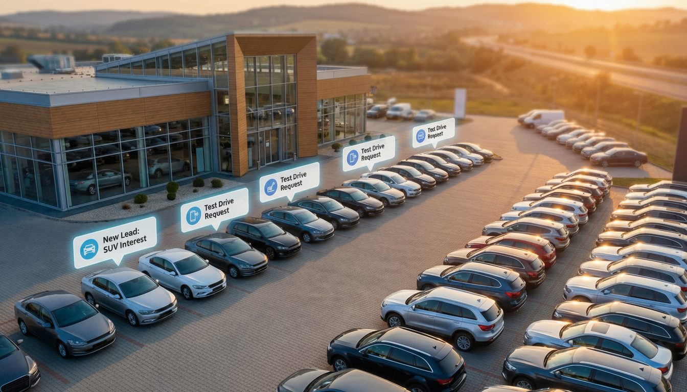 Concessionaria partner con auto in esposizione